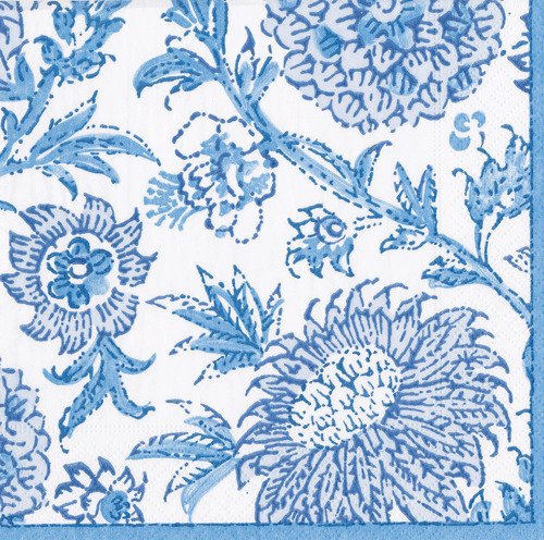 Caspari Servetter Indiennes Blue