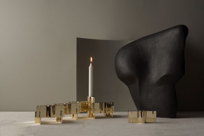 Skultuna Brick Ljusstake Mässing