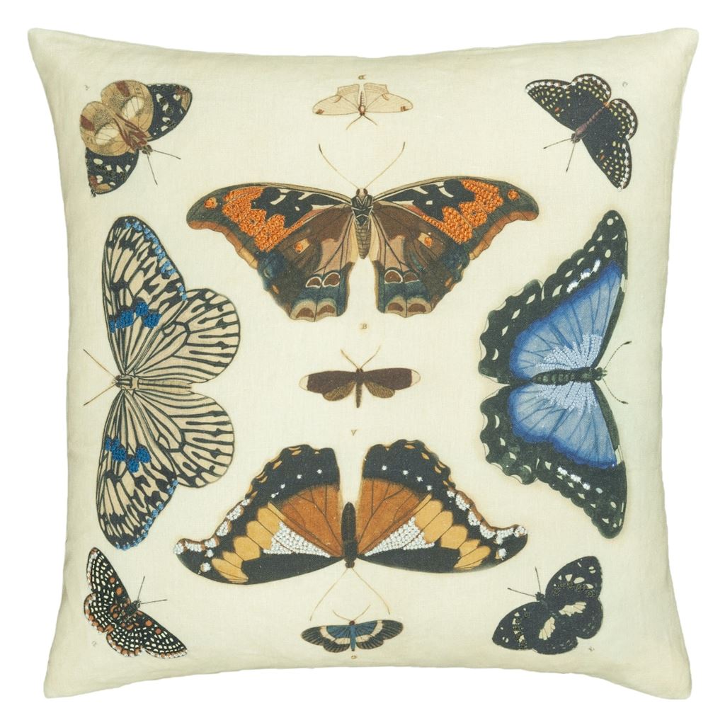 Designers Guild kudde Mirrored Butterflies Parchment 50x50 cm