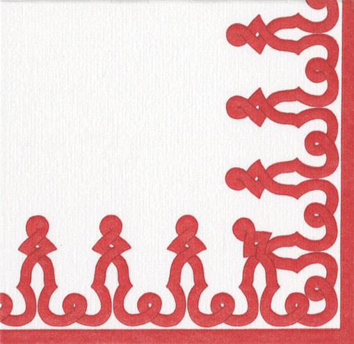 Caspari Servetter Dessin Passementerie Red