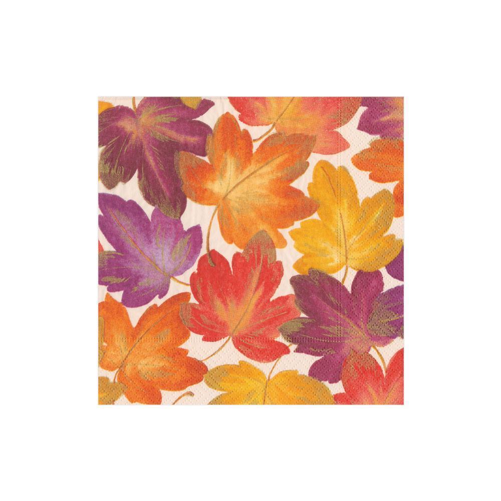 Caspari Servetter Fallen leaves 16.5x16.5 cm