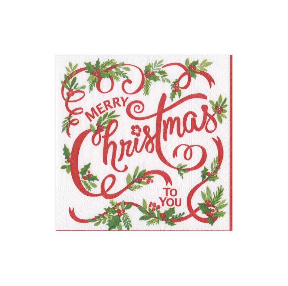 Caspari Servett Merry Christmas To You 12.5x12.5cm