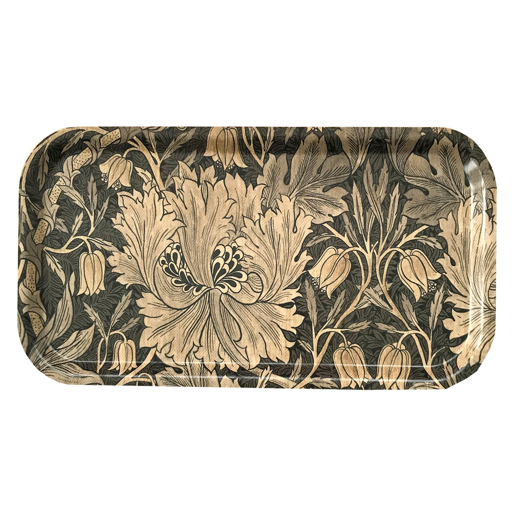Morris Cocktailbricka Honeysuckle & tulip svart 43x22 cm