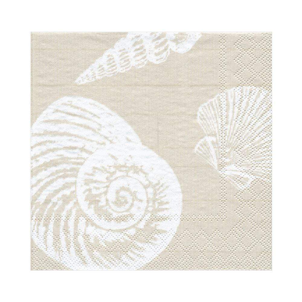 Caspari Servetter Shells sand 16.5x16.5 cm