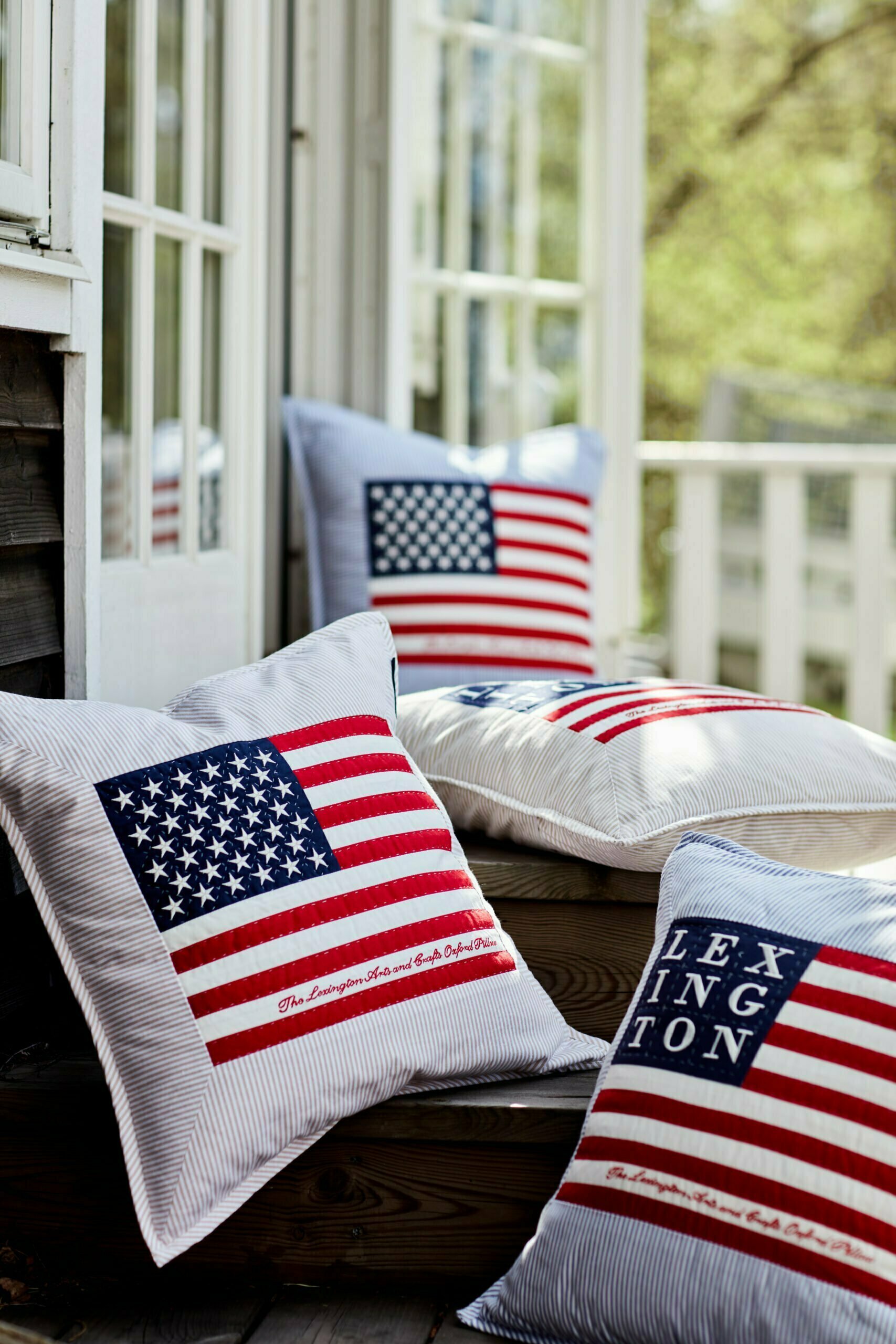 Lexington Icons Flag Arts & Crafts Sham Blue/White