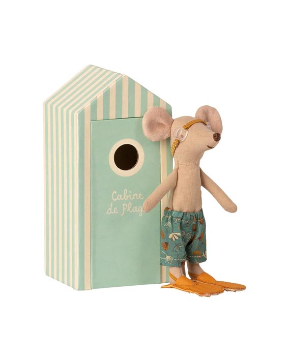 Maileg Beach mice Big brother in Cabin de Plage