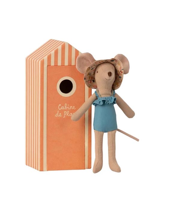Maileg Beach mice Mum in Cabin de Plage