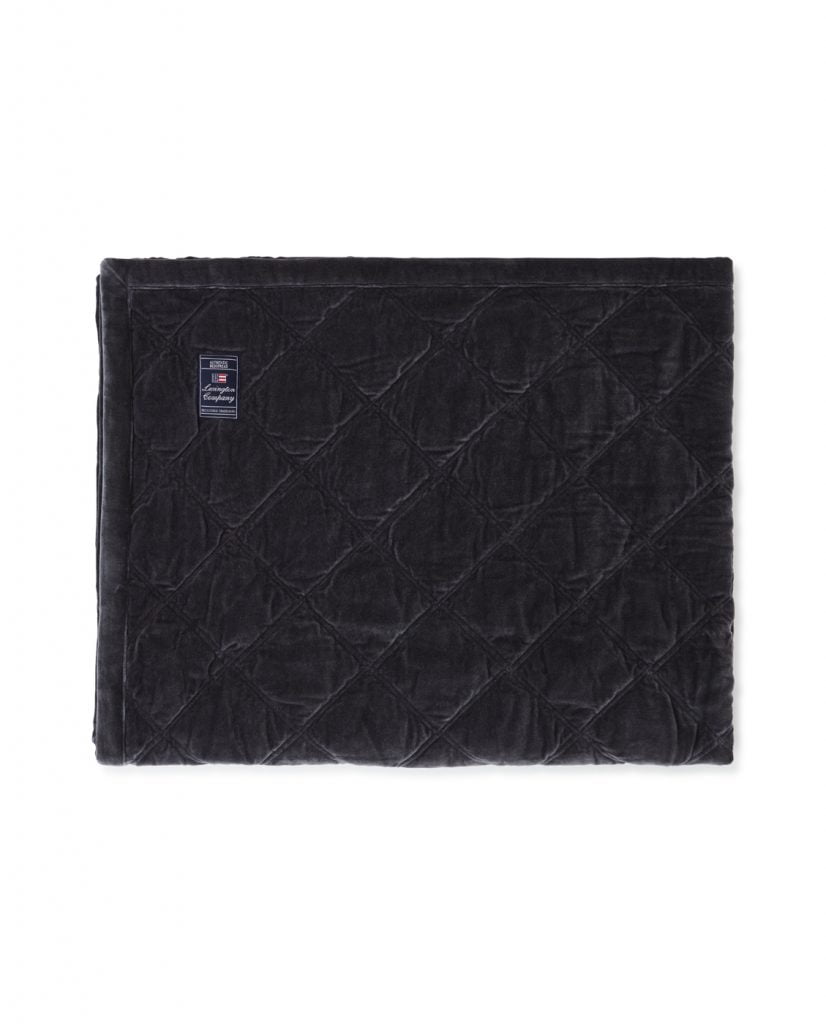 Lexington Quilted Cotton Velvet Bedspread Dk. Gray 160x240 cm Butik