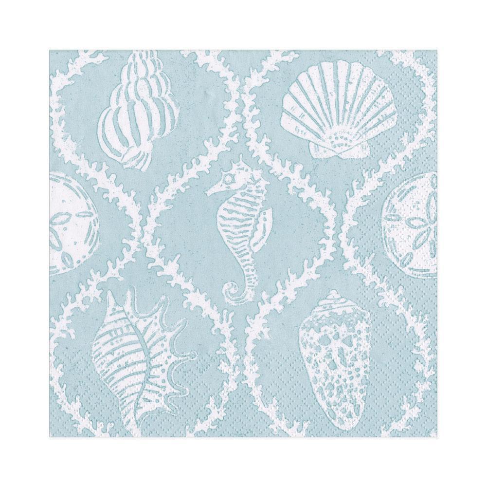 Caspari Servetter Seychelles Aqua 16.5x16.5 cm