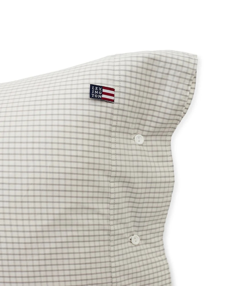 Lexington Gray Checked Cotton Poplin Pillowcase