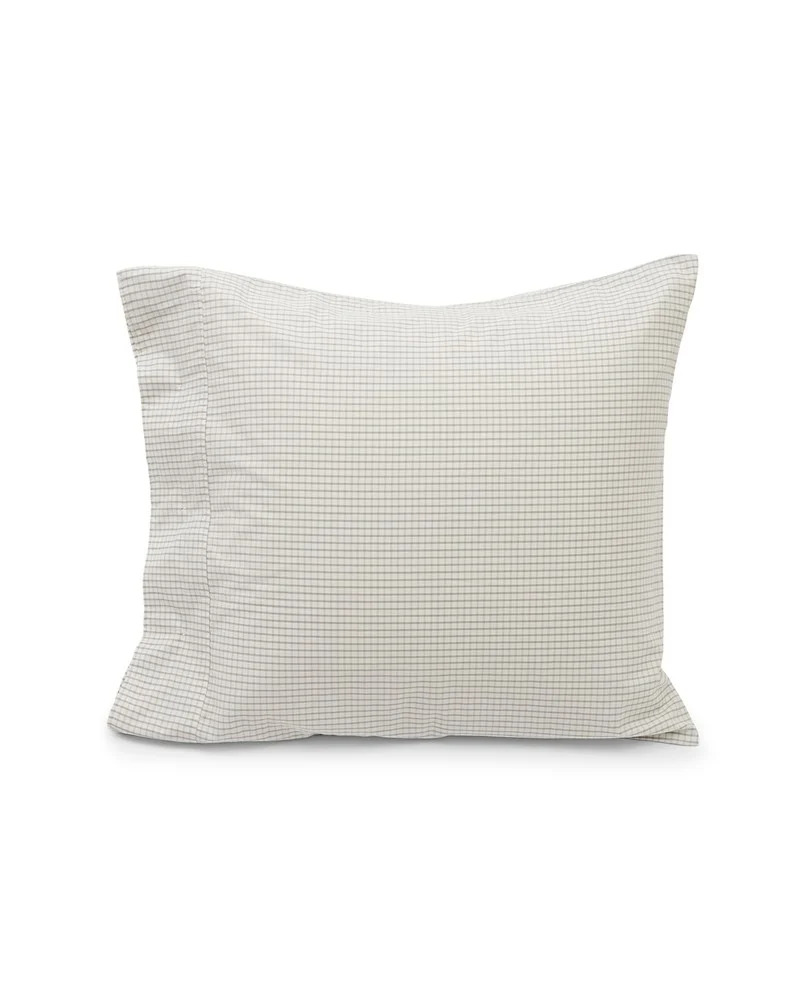 Lexington Gray Checked Cotton Poplin Pillowcase