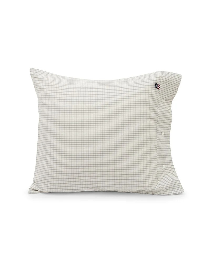 Lexington Gray Checked Cotton Poplin Pillowcase