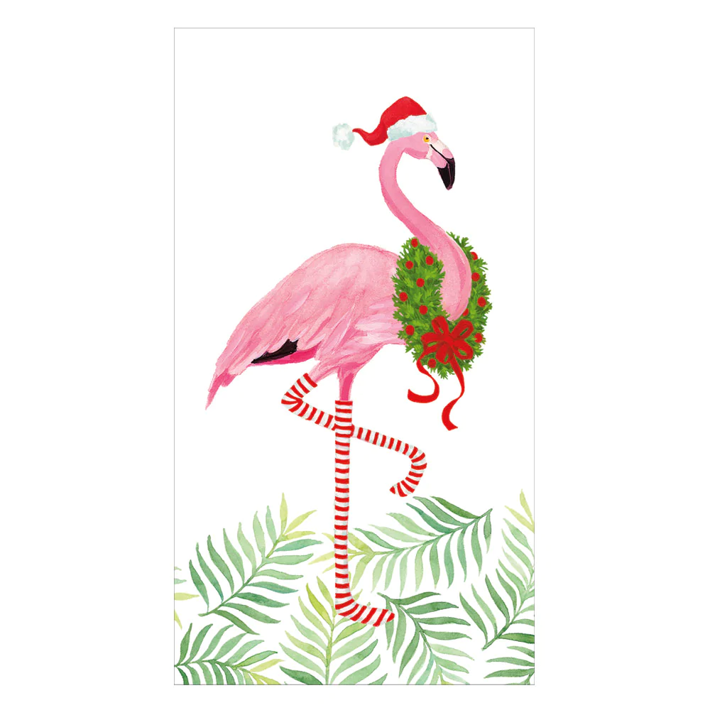 Caspari Servetter Christmas Flamingos 11x20cm