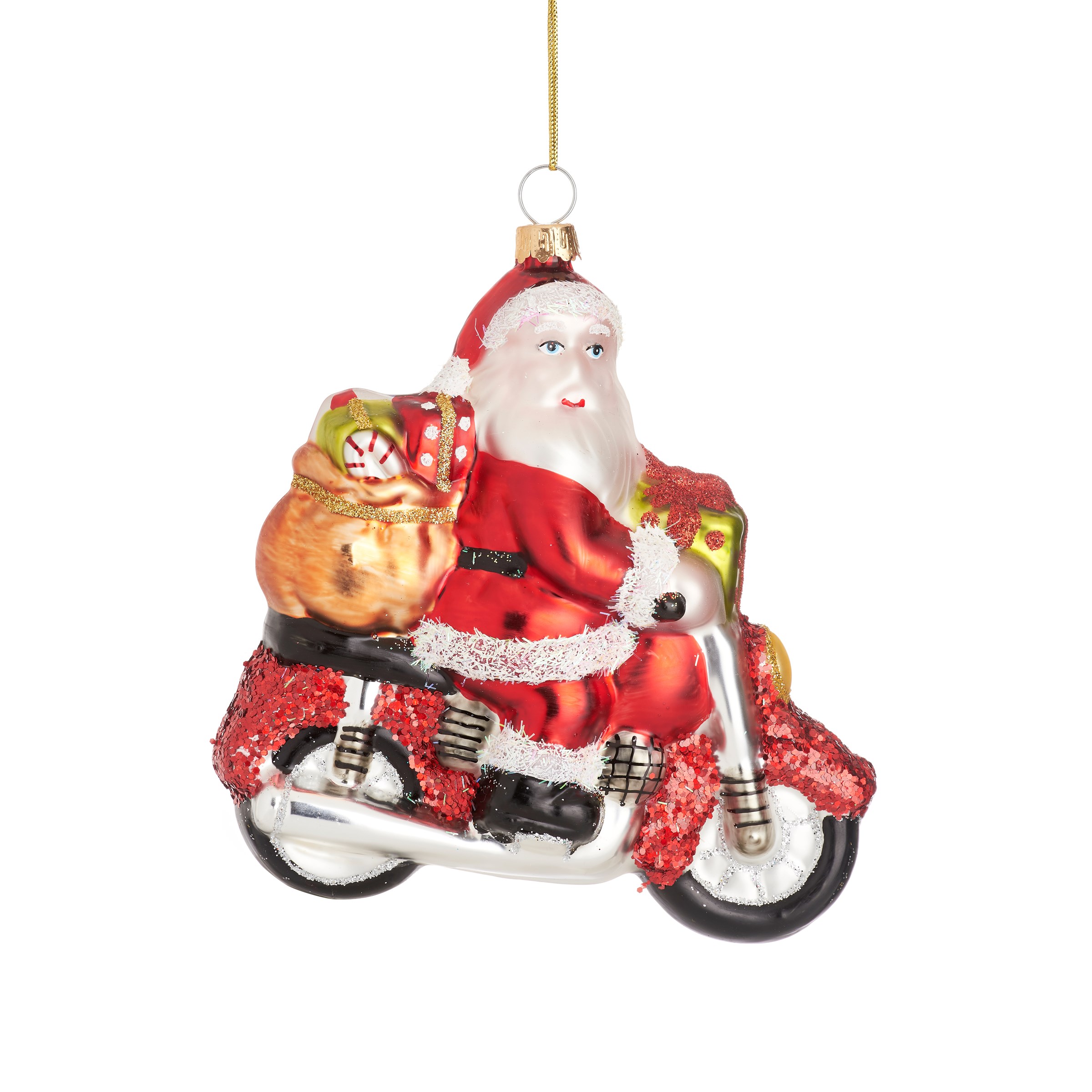 Sass & Belle Julgranshänge Tomte på motorcykel