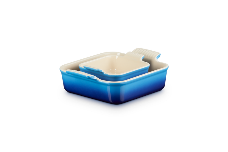 Le Creuset Heritage Kvadratiska Ugnsformar 2-pack Azure