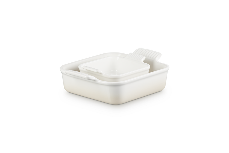 Le Creuset Heritage Kvadratiska Ugnsformar 2-pack Meringue