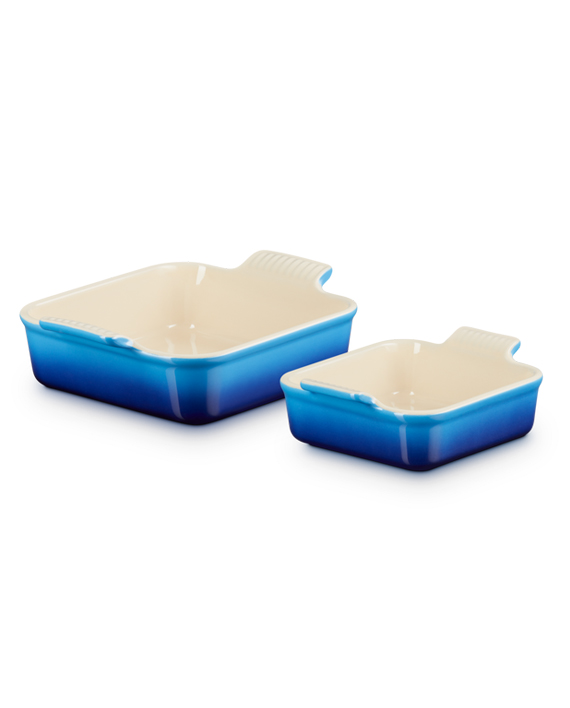 Le Creuset Heritage Kvadratiska Ugnsformar 2-pack Azure