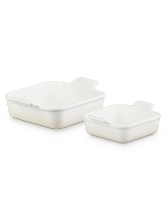 Le Creuset Heritage Kvadratiska Ugnsformar 2-pack Meringue