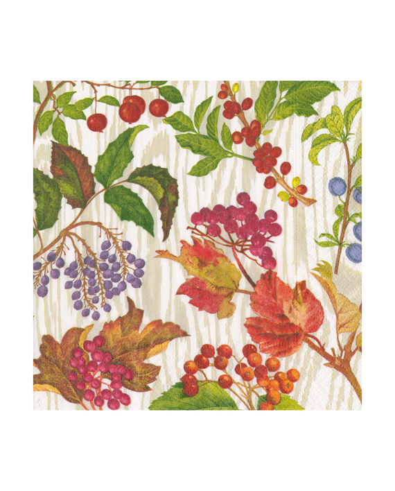 Caspari Servetter Berry Botanical Taupe 20x20cm
