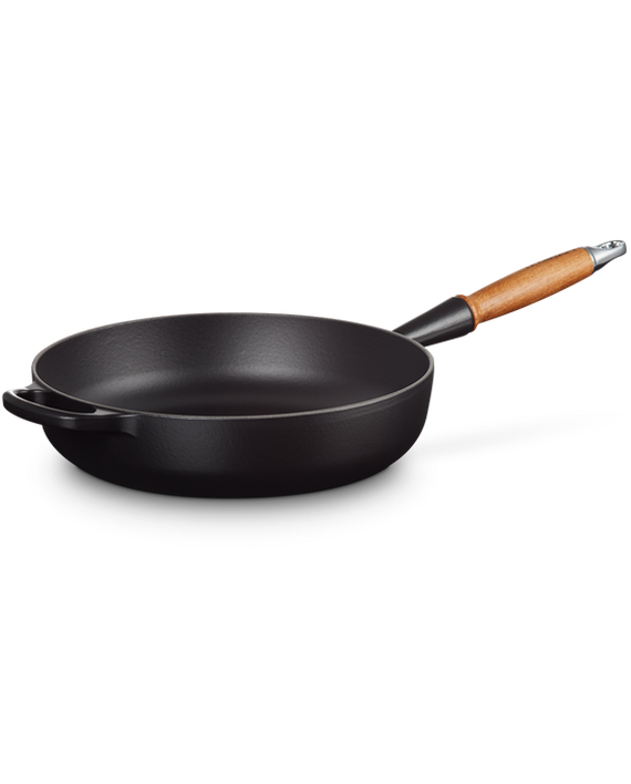 Le Creuset Stekpanna Gjutjärn med Trähandtag Matt Svart