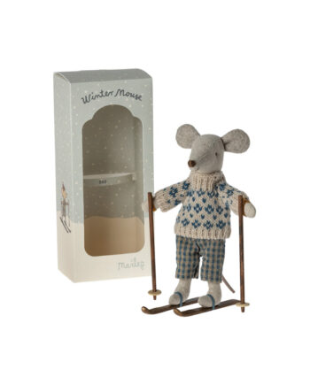 Maileg Winter Mouse Dad With Ski Set