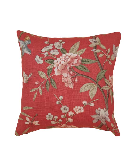 GP & J Baker Kuddfodral Peony & Blossom Red/Moss 50x50 cm