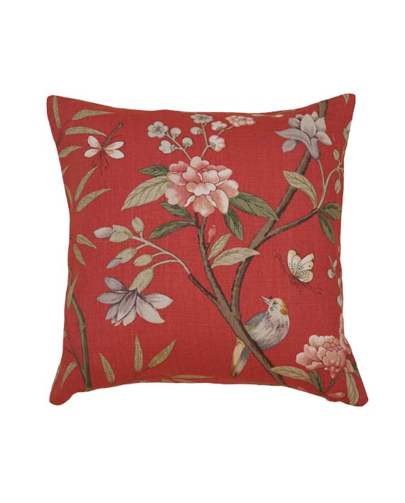 GP & J Baker Kuddfodral Peony & Blossom Red/Moss 50x50 cm