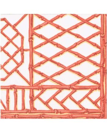Caspari Servetter Bamboo Screen Coral Paper Linen 20x20cm