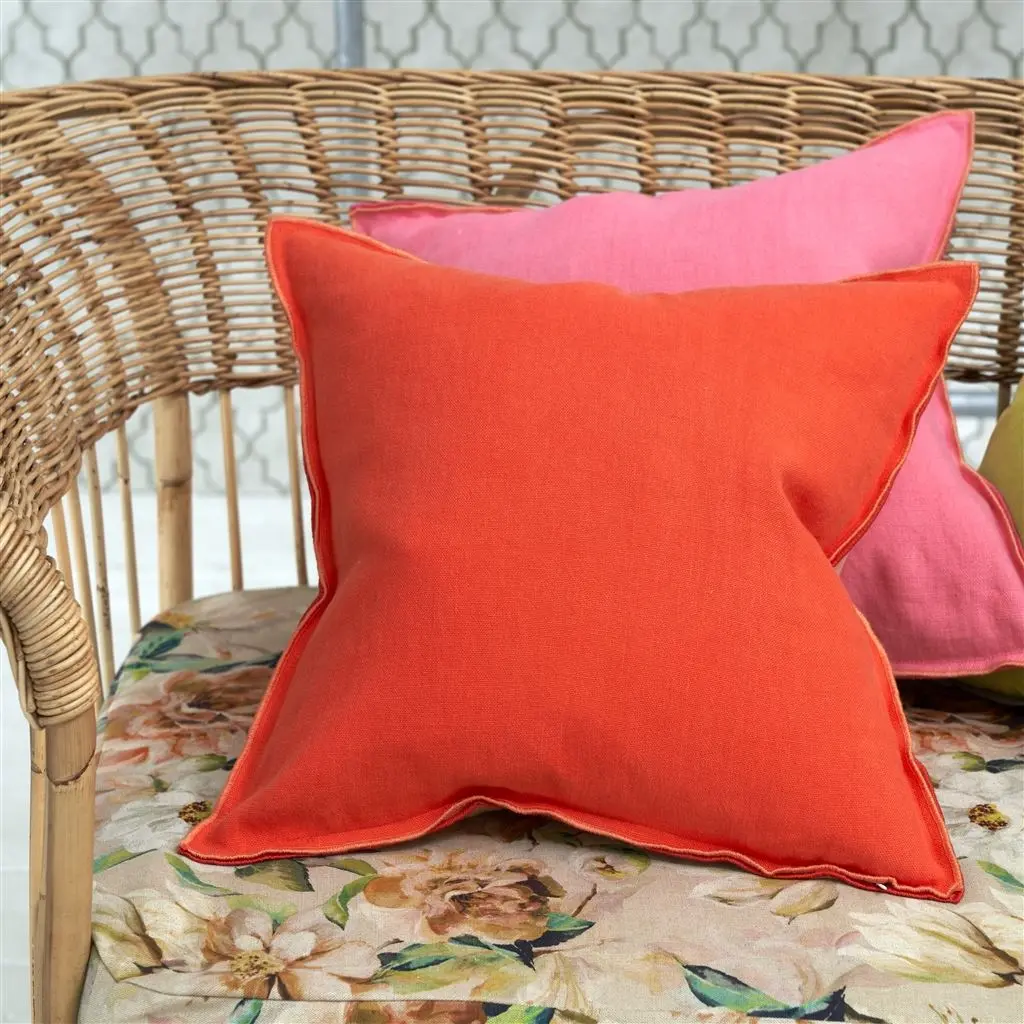 Designers Guild Kudde Brera Lino Nasturtium & Papaya 45x45cm
