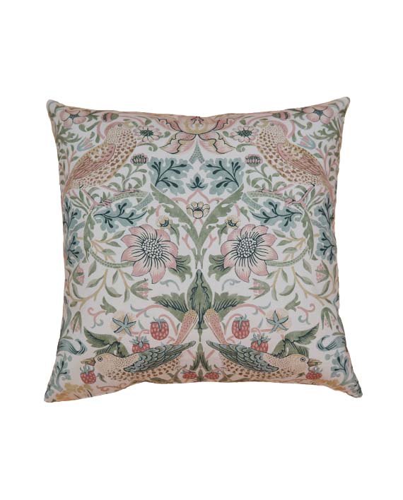 William Morris Kuddfodral Strawberry Thief Cochineal Willow 46x46 cm