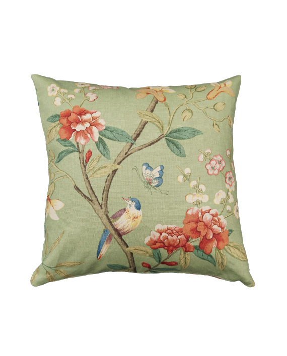 GP & J Baker Kuddfodral Peony & Blossom Apple Green/Brick 50x50 cm8