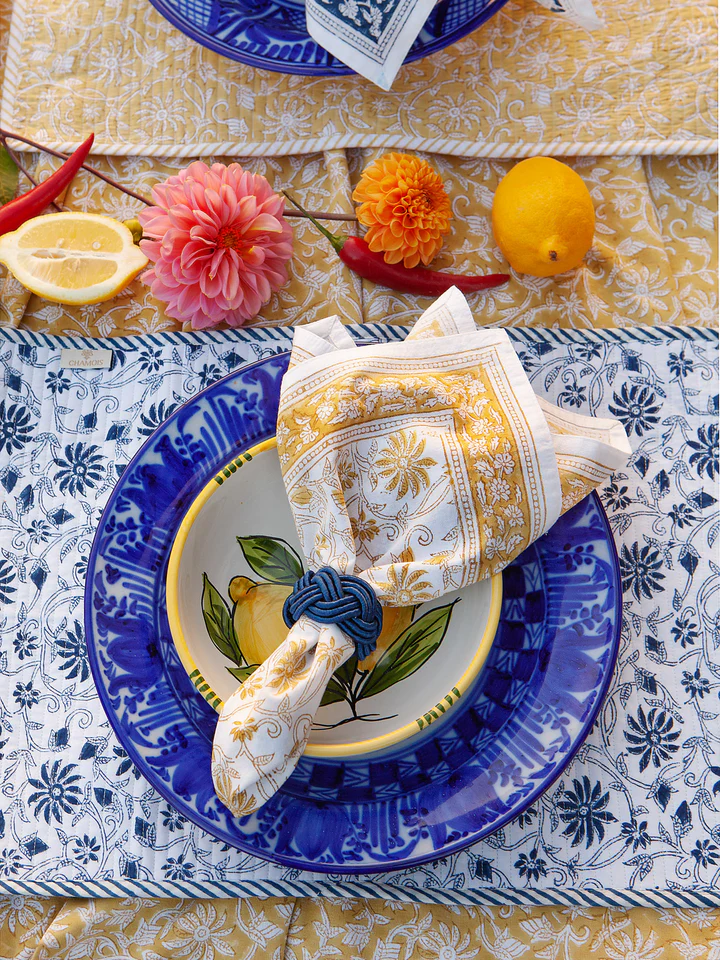 Quiltade underlägg Margerita Navy Blue Chamois