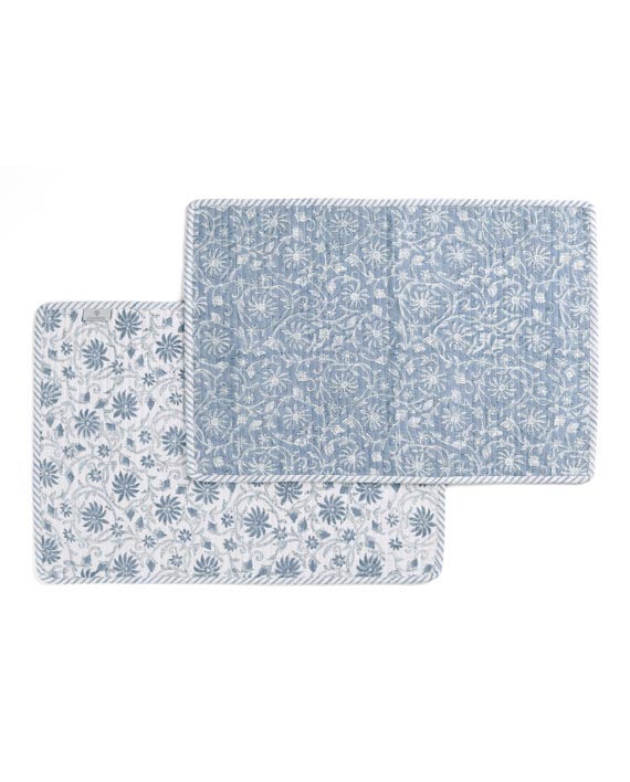 Chamois Quiltade Underlägg Margerita Cashmere Blue 2-pack