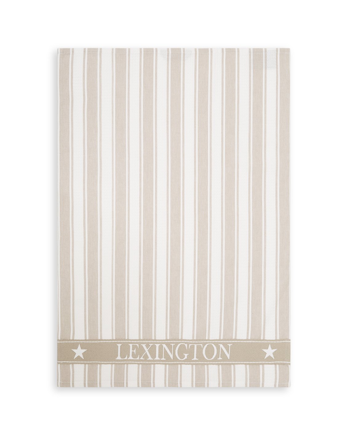 Lexington Icons cotton twill waffle striped kitchen towel beige/white