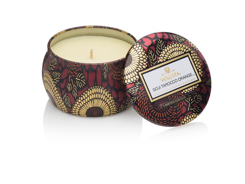 Voluspa Tin Candle Goji Tarocco Orange