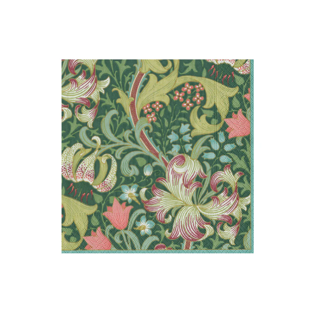 Caspari Servetter Golden Lily Forest