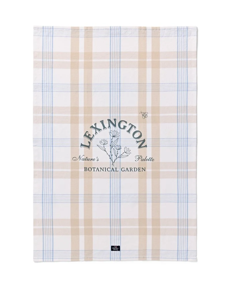 Lexington Kökshandduk Rutig Botanical Beige/Blå/Vit