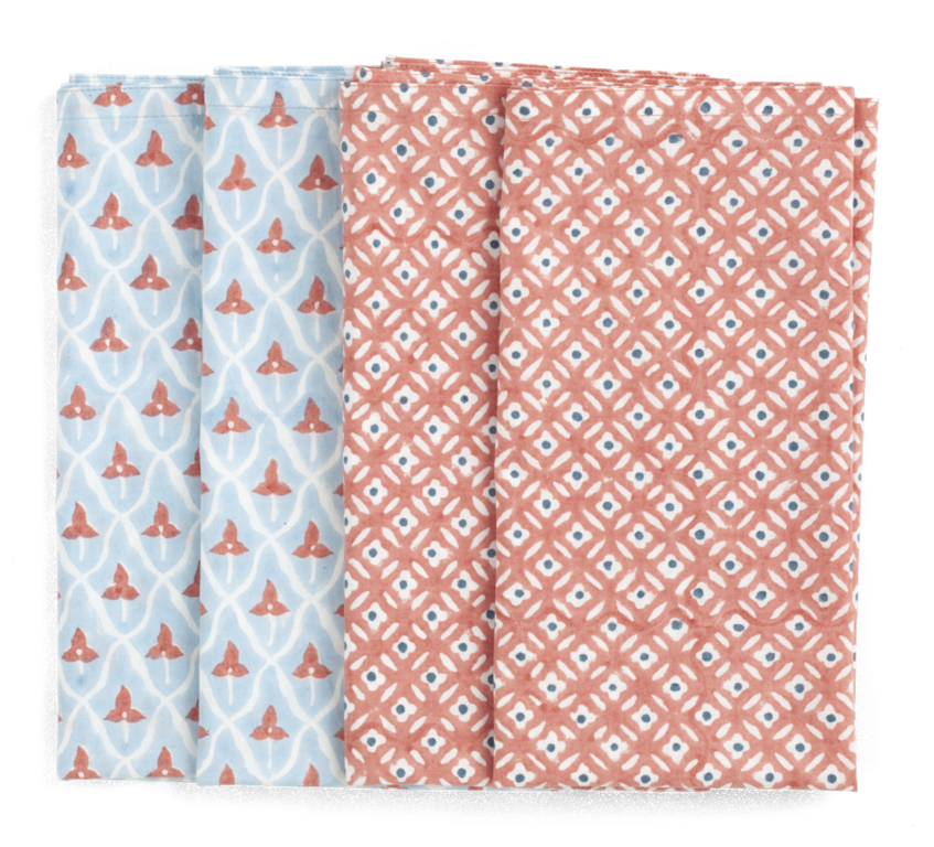 Chamois Servetter Tulip&Dot Blue/Red