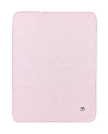 Lexington Baby signature star in organic cotton throw, pink 70 x 75