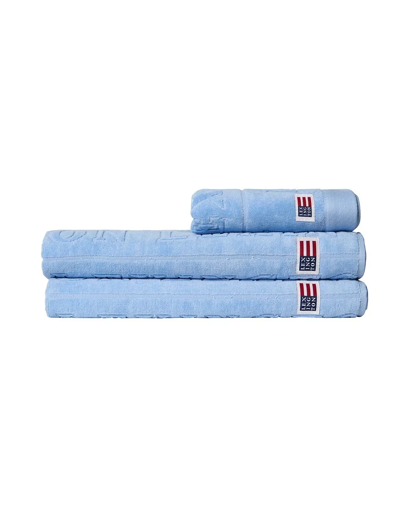 Lexington Velour Jacquard Logo Towel Blue Sky