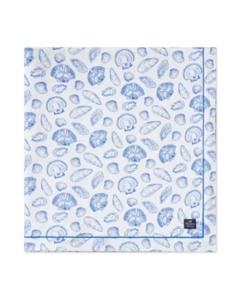 Lexington Snäckmönstrad Servett Ekologisk Bomull Vit/Blå