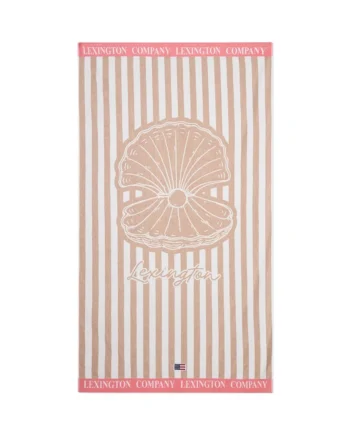 Lexington Sommar Strandhandduk Bomullsvelour Beige/Vit/Rosa