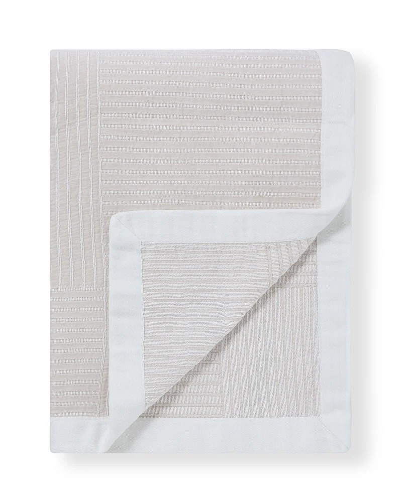 Lexington Randrutat Sängöverkast Bomullsjacquard Beige