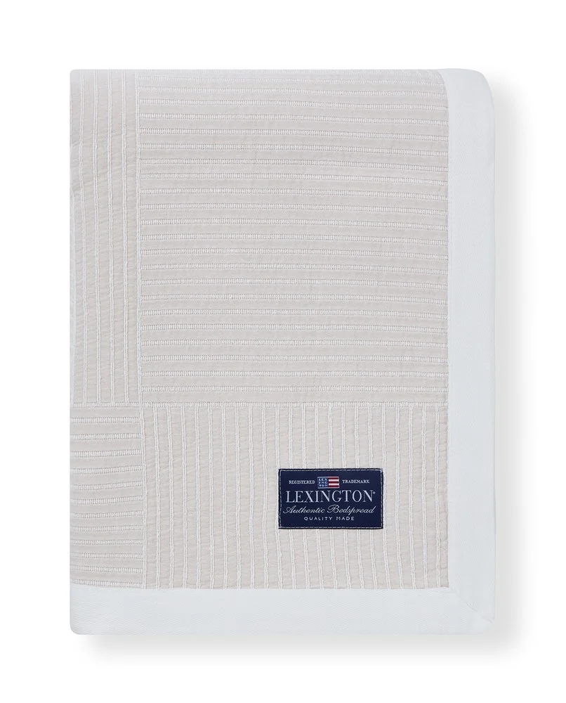 Lexington Randrutat Sängöverkast Bomullsjacquard Beige