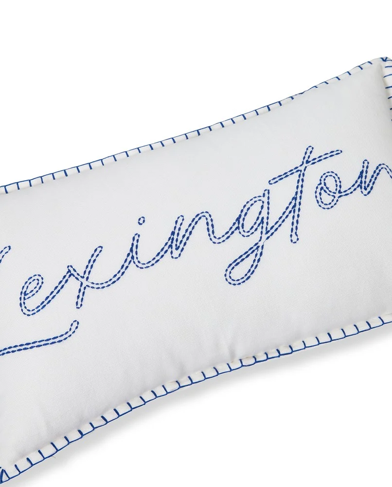 Lexington Logokudde Linne/Bomullsblandning Blå/Vit