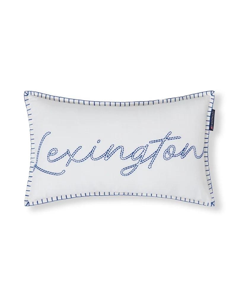 Lexington Logokudde Linne/Bomullsblandning Blå/Vit