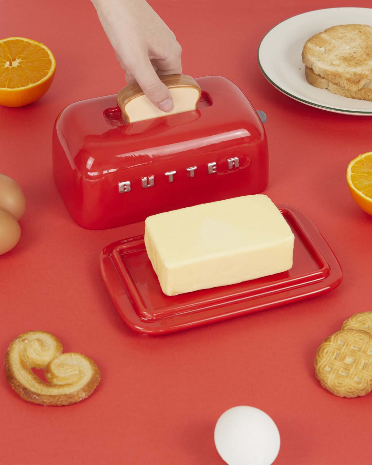 Bavi Smörbehållare med lock Toasty Röd