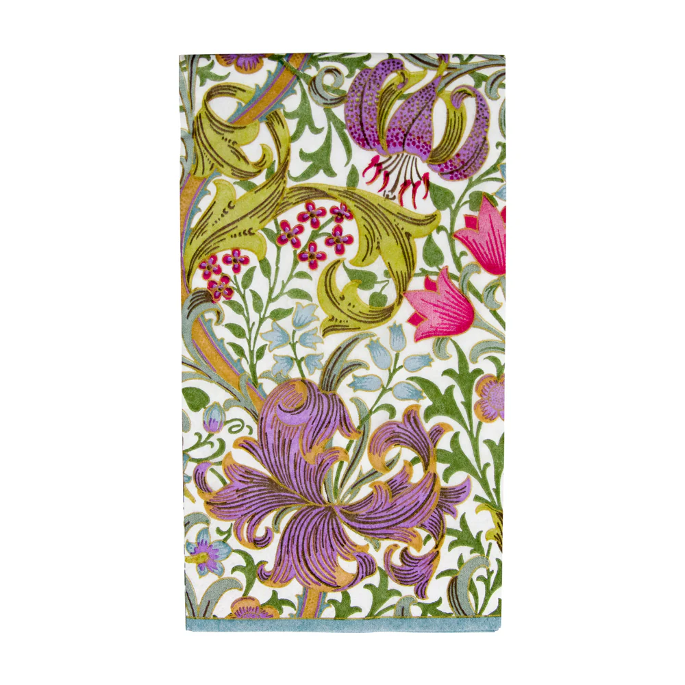 Caspari Servetter Golden Lily Ivory