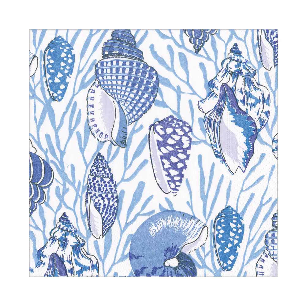 Caspari Servetter Shell Toile Blue