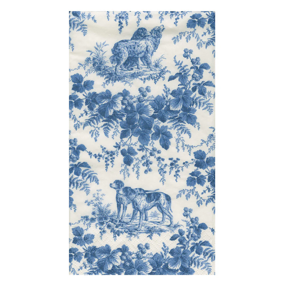 Caspari Servetter Hunting Toile Blue